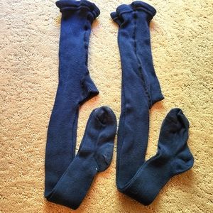 Cotton tights navy blue kis 2-3t